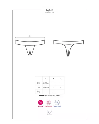 Letica String Ouvert Noir par Obsessive, Lingerie Élégante et Séduisante-7