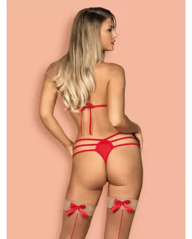 Ensemble lingerie rouge Obsessive Giftella 2 pièces élégant-4