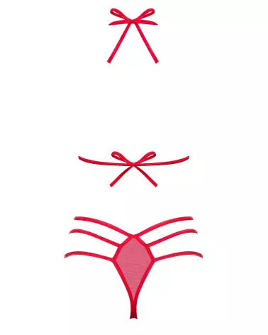 Ensemble lingerie rouge Obsessive Giftella 2 pièces élégant-6