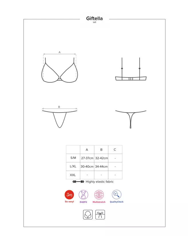 Ensemble lingerie rouge Obsessive Giftella 2 pièces élégant-7