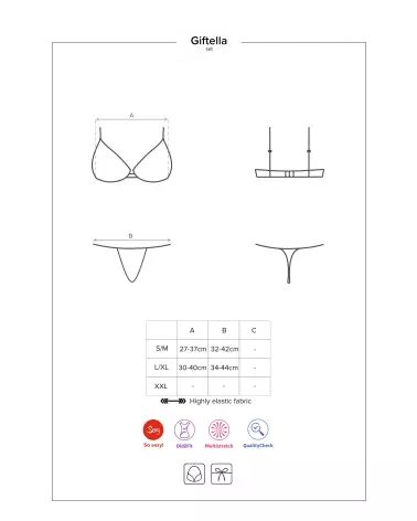 Ensemble lingerie rouge Obsessive Giftella 2 pièces élégant-7