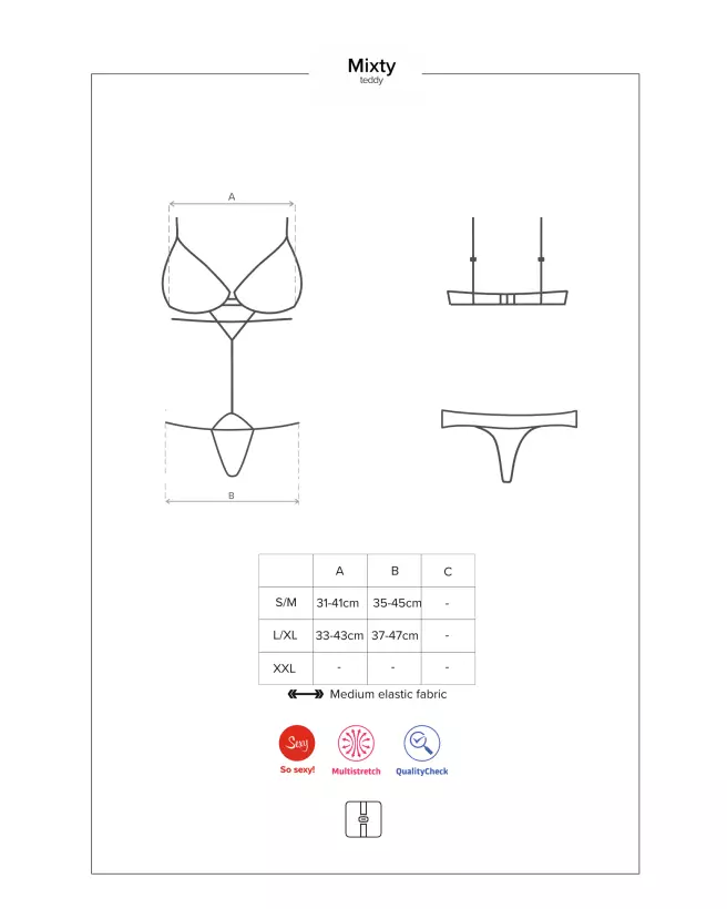 Photo du Mixty Body Noir Obsessive - Lingerie élégante et séduisante pour femme-7