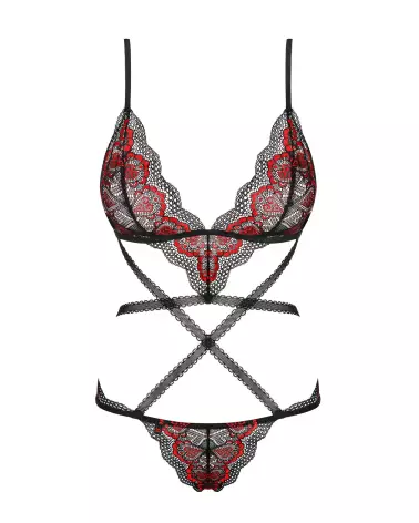 Body Megies noir et rouge par Obsessive - Lingerie élégante et séduisante-5