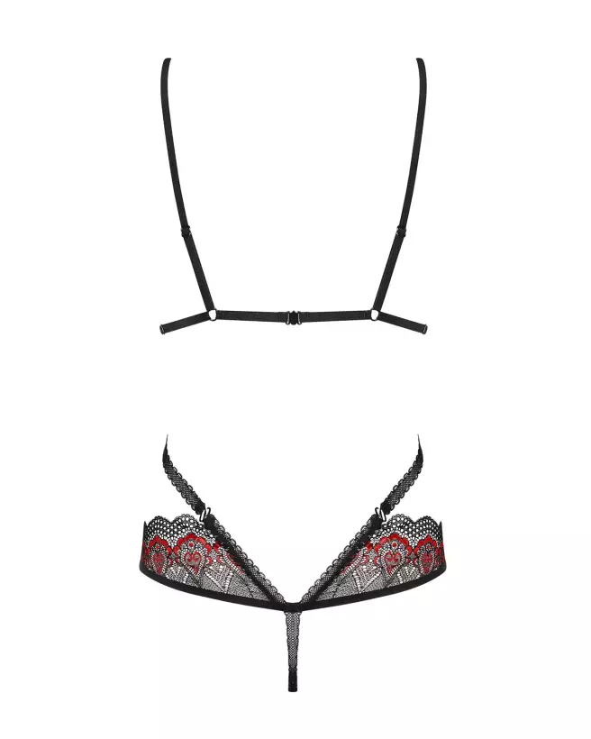 Body Megies noir et rouge par Obsessive - Lingerie élégante et séduisante-6