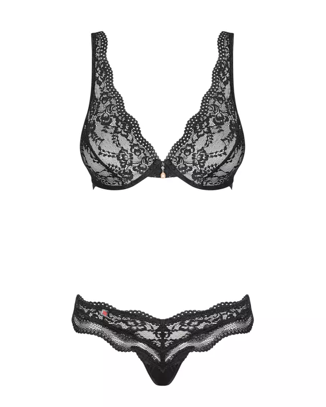 Ensemble Luvae 2 pièces noir Obsessive - Lingerie élégante et séduisante-6