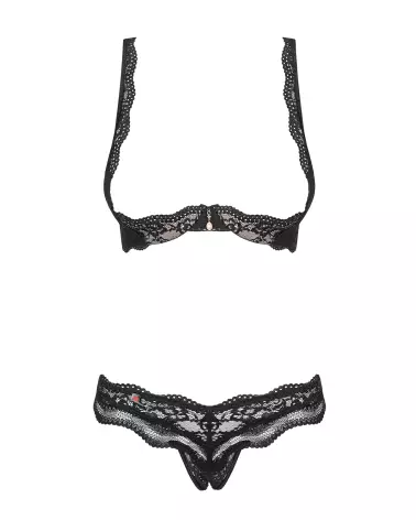 Ensemble Luvae 2 pièces noir Obsessive, lingerie ouverte élégante-5