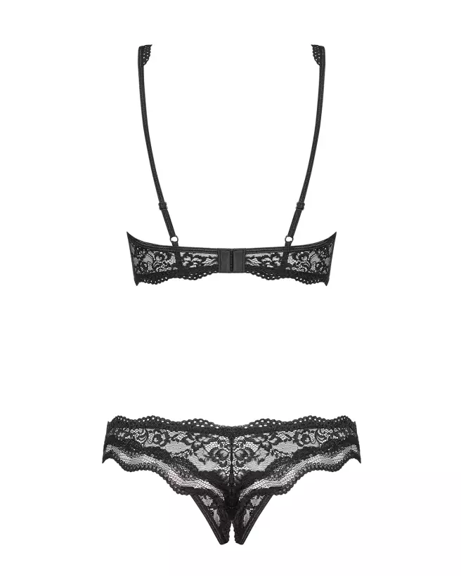 Ensemble Luvae 2 pièces noir Obsessive, lingerie ouverte élégante-6