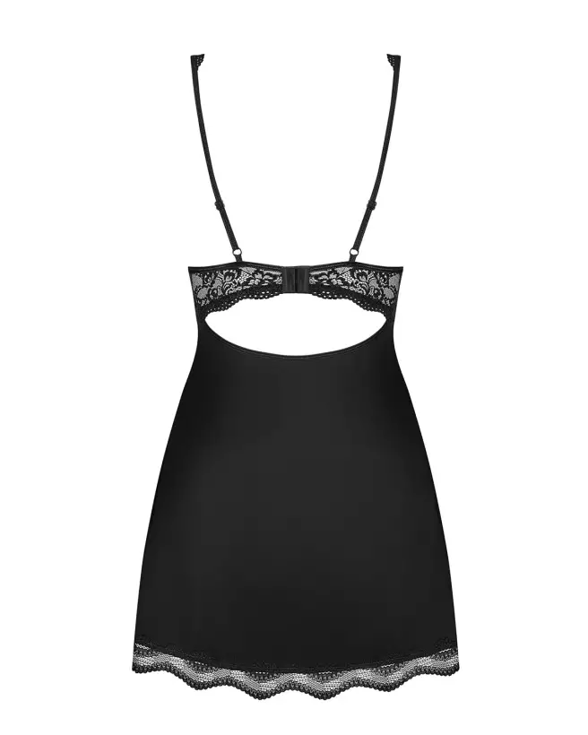 Babydoll Luvae Noir par Obsessive - Lingerie élégante et séduisante-6