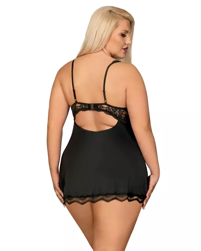 Babydoll Luvae Noir par Obsessive - Lingerie élégante et séduisante-8