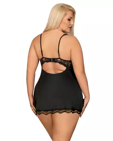 Babydoll Luvae Noir par Obsessive - Lingerie élégante et séduisante-8