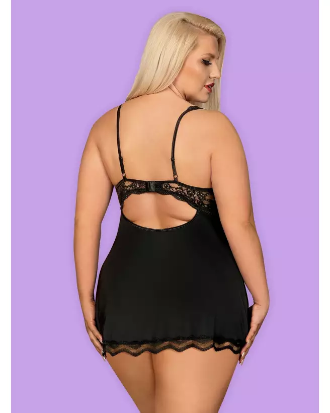 Babydoll Luvae Noir par Obsessive - Lingerie élégante et séduisante-10