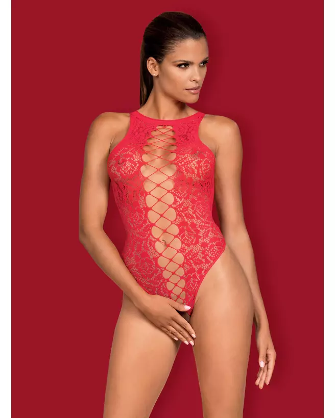 Body Ouvert Rouge B120 Obsessive en Lingerie Sexy-3