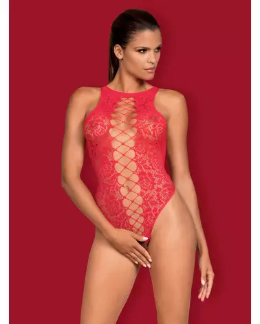 Body Ouvert Rouge B120 Obsessive en Lingerie Sexy-3