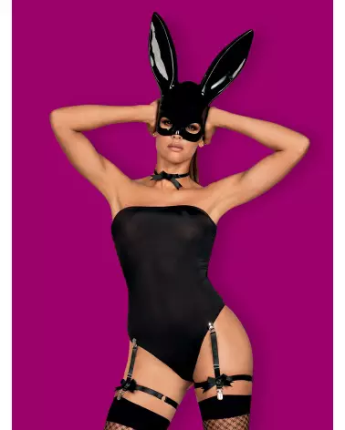 Costume sexy de lapin noir Obsessive pour soirées thématiques et moments séduisants-3