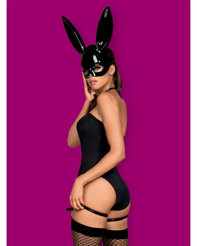 Costume sexy de lapin noir Obsessive pour soirées thématiques et moments séduisants-4
