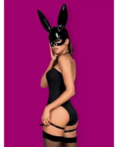 Costume sexy de lapin noir Obsessive pour soirées thématiques et moments séduisants-4
