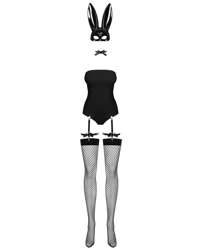 Costume sexy de lapin noir Obsessive pour soirées thématiques et moments séduisants-5