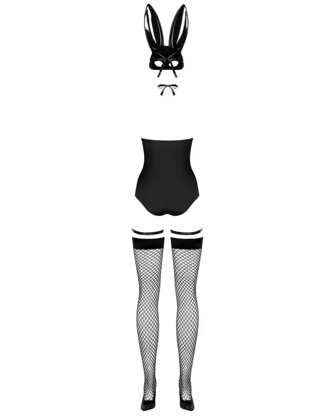 Costume sexy de lapin noir Obsessive pour soirées thématiques et moments séduisants-6