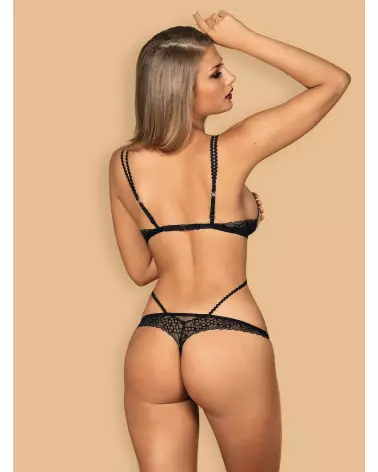 Body Liferia ouvert noir Obsessive, lingerie sexy en dentelle-4