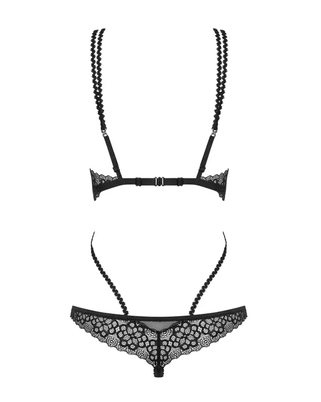 Body Liferia ouvert noir Obsessive, lingerie sexy en dentelle-6
