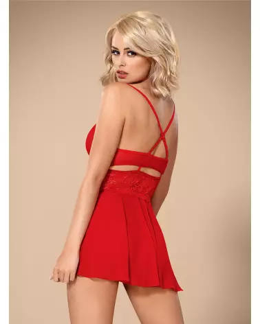 Babydoll Obsessive Rouge 838-BAB-3 Sensuelle et Confortable-4