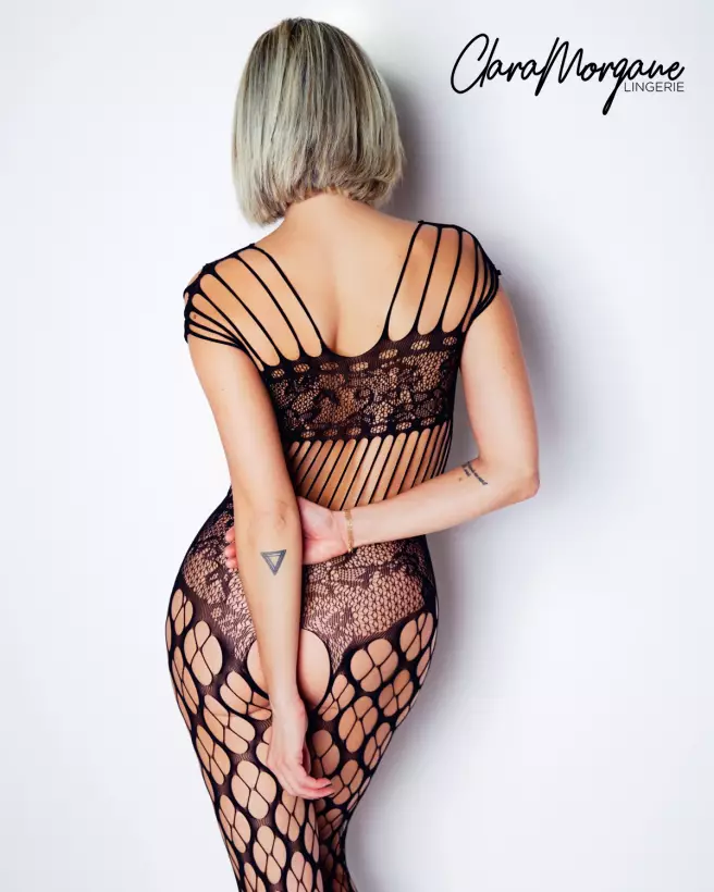 Bodystocking entrelacé Clara Morgane en lingerie élégante et sensuelle-2