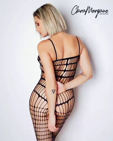 Bodystocking Lignes par Clara Morgane Lingerie Sensuelle-2