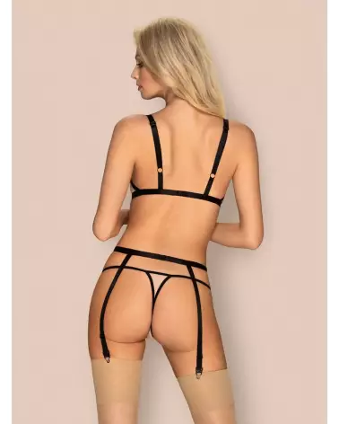 Ensemble Nudelia 3 pcs Nude par Obsessive, Lingerie Élégante et Sensuelle-4