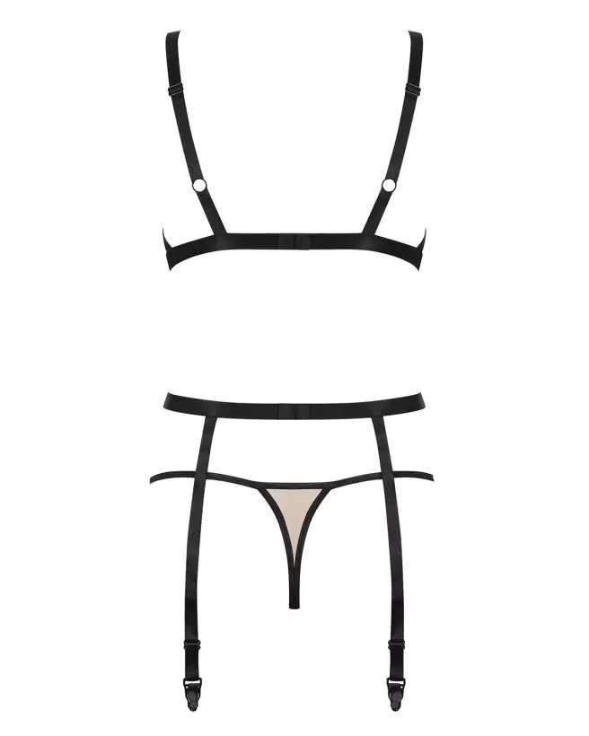 Ensemble Nudelia 3 pcs Nude par Obsessive, Lingerie Élégante et Sensuelle-6