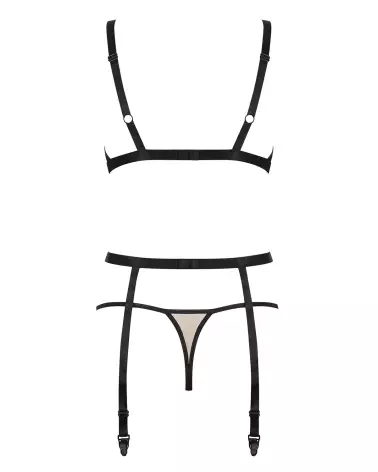 Ensemble Nudelia 3 pcs Nude par Obsessive, Lingerie Élégante et Sensuelle-6