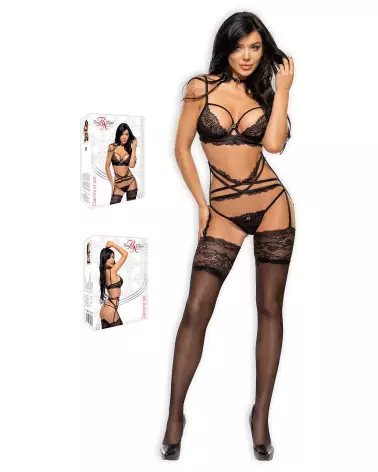 Photo de l'Ensemble Diamond 4 pcs Noir par Beauty Night en lingerie-3