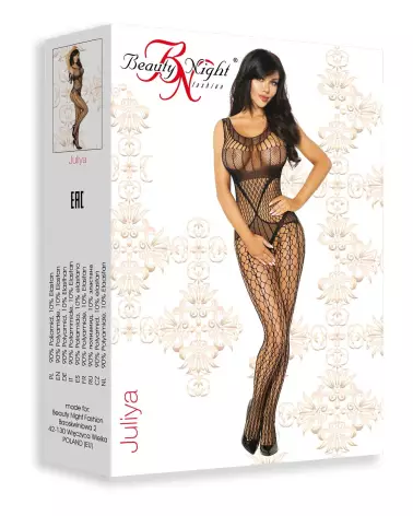 Juliya Bodystocking Noir par Beauty Night - Lingerie Élégante et Sensuelle-2