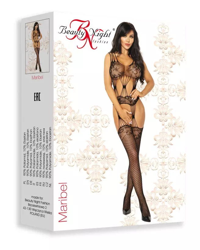 Maribel Bodystocking Noir par Beauty Night, Lingerie Sensuelle en Résille-2