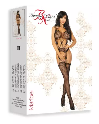 Maribel Bodystocking Noir par Beauty Night, Lingerie Sensuelle en Résille-2