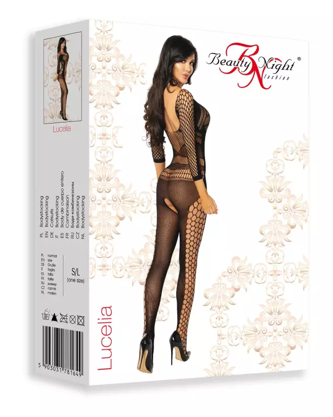 Image du Lucelia Bodystocking Noir par Beauty Night - élégance et séduction en lingerie fine-7