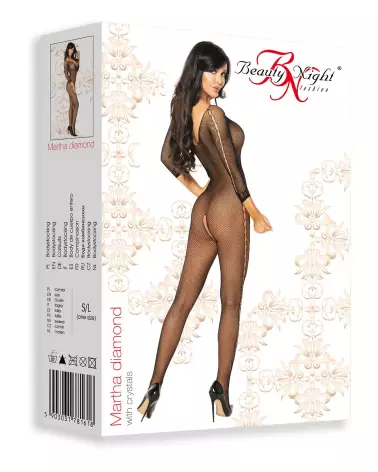 Martha Diamond Bodystocking Noir par Beauty Night - Lingerie Élégante et Séduisante-5