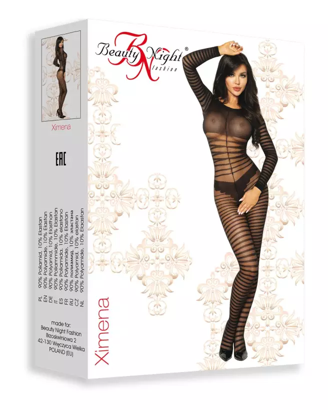 Photo du Bodystocking Ximena Noir par Beauty Night, lingerie en maille fine-4