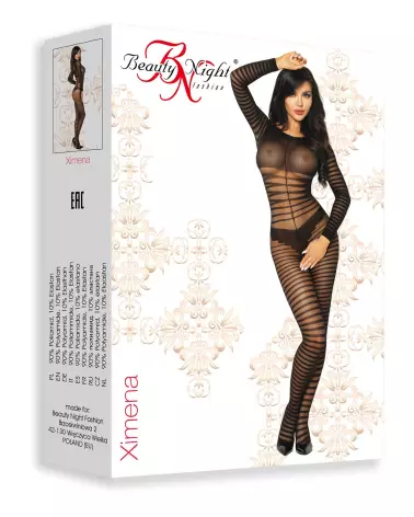 Photo du Bodystocking Ximena Noir par Beauty Night, lingerie en maille fine-4