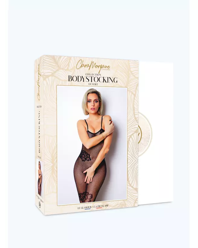 Image du Bodystocking Le Numéro 6 de la collection Clara Morgane Lingerie, tenue sensuelle et élégante-3