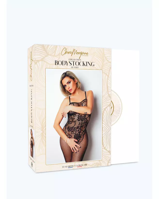 Bodystocking Numéro 13 Clara Morgane en résille élégante-3