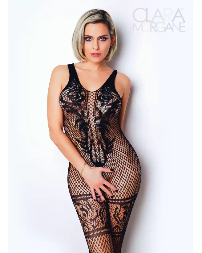 Bodystocking Numéro 14 Clara Morgane en tenue élégante et sensuelle-1