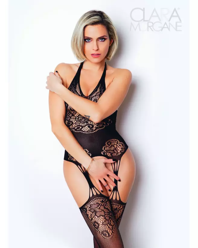 Bodystocking N°15 Clara Morgane en dentelle noire-1