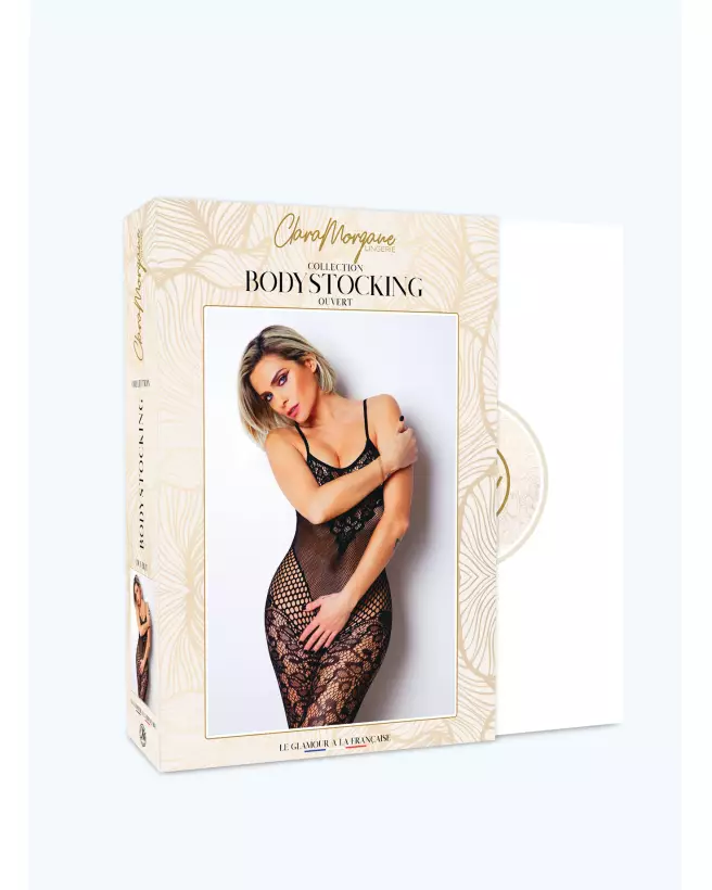 Image du Bodystocking Numéro 19 par Clara Morgane Lingerie, tenue sensuelle et élégante-3
