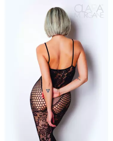 Image du Bodystocking Numéro 19 par Clara Morgane Lingerie, tenue sensuelle et élégante-2