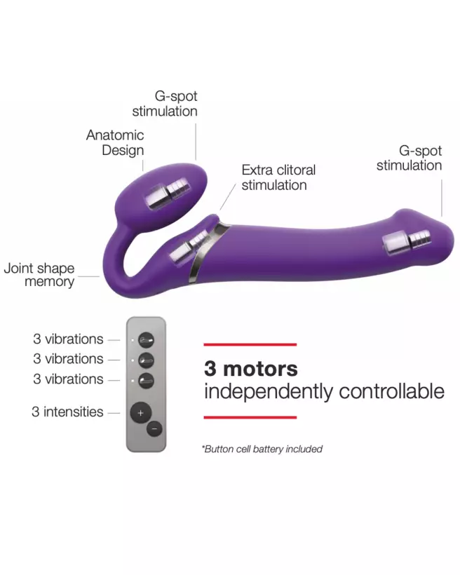 STRAP-ON 3 MOTEURS –  M / L / XL  –  3 couleurs au choix Noir / Violet ou Vanille - image 19