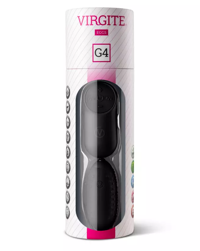 Oeuf vibrant télécommandé noir G4 Virgite pour plaisir discret-2