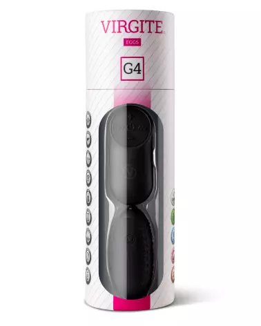 Oeuf vibrant télécommandé noir G4 Virgite pour plaisir discret-2