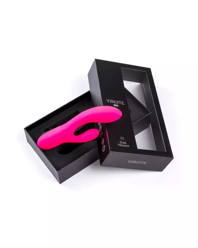 Image du DUAL VIBRATOR ROSE V1 de Virgite, rabbit vibrant rose pour stimulation intense-2