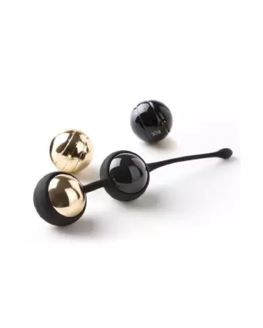 Image des Boules de Geisha LANGLOYS Noir-Doré pour renforcement pelvien et plaisir-1