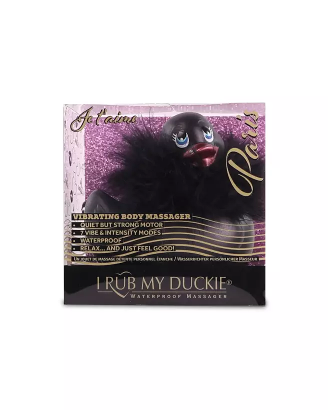 I Rub My Duckie 2.0 Paris Noir par Big Teaze Toys, canard vibrant noir élégant-2